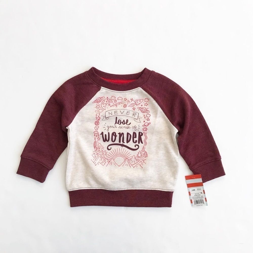 Cat & Jack NWT never loose wonder sweatshirt 12m